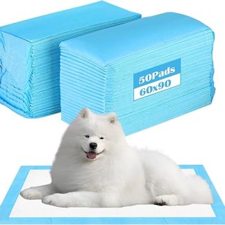 CIOXSOIO Pack of 50 PIPI Mats for Dogs, 60 x 90 cm Training Pads for Puppies, Disposable Changing Mats, 5-Layer Leak-Proof, Quick-Drying, Disposable Pads Incontinence Pad