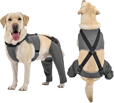 Arblina Surgical Dog Bodysuit, Dog Bodysuit with Leg, Upgraded Non-Slip Dog Bodysuit After Surgery for Male and Female Dogs, Adjustable Full Body Dog After Leg Surgery, XL