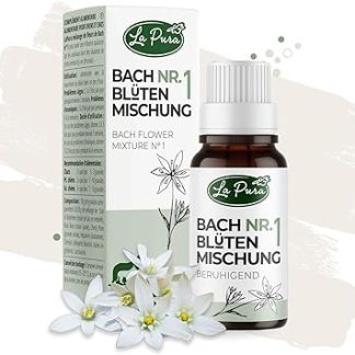 LaPura Bach Flowers No. 1 Calming Agent for Dogs & Cats Acute Stress, New Year's Eve, Anxiety, Stay Alone, Thunderstorms, Calming & Relaxation, Natural Globules from Germany, 10g