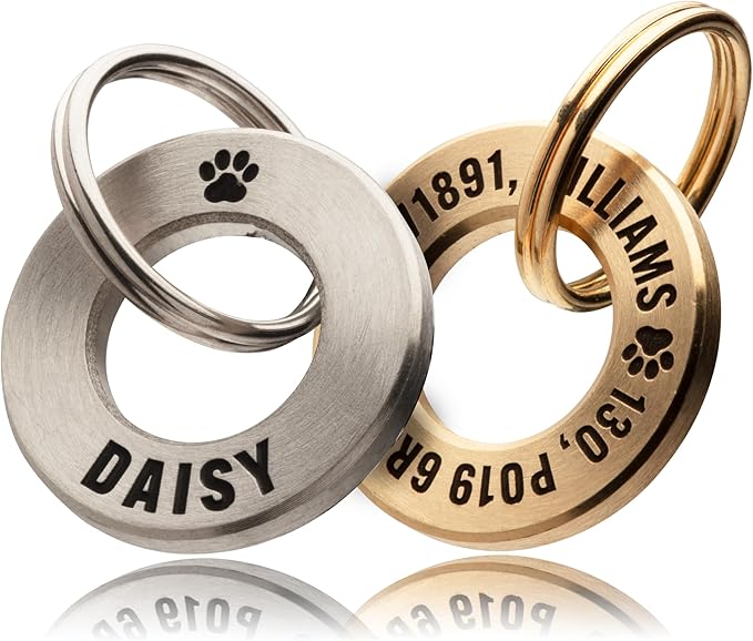 UKR Designs Solid Brass or Stainless Steel Dog Tag - Professionally Engraved and Polished