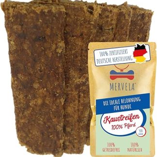 MERVELA® Horse Meat Strips 500 g [Quality from Germany] for Allergy Sufferers Dogs | Reward | Training Snack | Grain-Free | Dog Snack