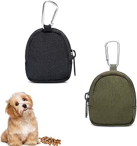 ZYETGH Pack of 2 Treat Bags for Dogs, Treat Bag for Dogs with Zip, Food Bag, Dog Training, Hands-Free Dog Treat Bag, Portable Mini Bag for Dog Training