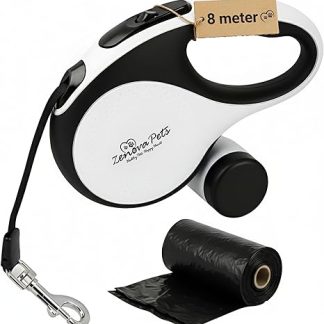 Zenova Pets Retractable Dog Leash with Removable Poop Bag Holder for Dogs. Retractable Dog Leashes with Tangle-Free Strong Nylon Strap, Retractable Dog Leash for Training (8M/26ft)
