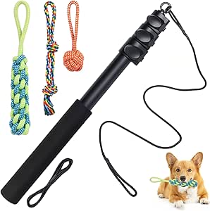 autozen Irritating Angel Dogs, 124 cm Stimulation Angel, 6 Pieces for Dogs, Adjustable Length Dog Toy Made of Aluminium Alloy with 3 Dog Toy Rope for Training