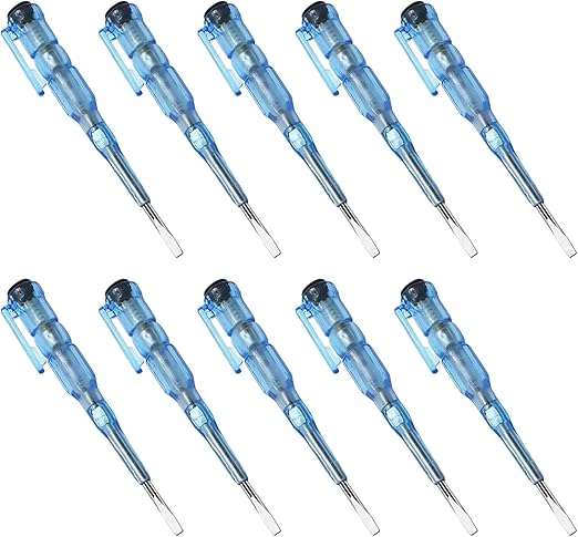 Pack of 10 Voltage Tester Screwdriver, AC 100-500V Electric Tester Screwdriver Voltage Tester Pen for Circuit Test