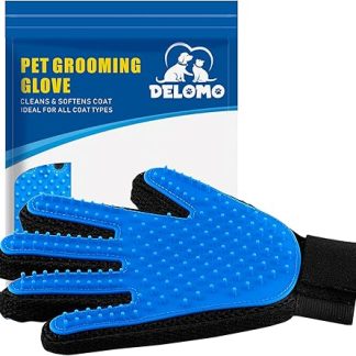Pet Hair Remover Glove - Gentle Grooming Glove, Efficient Glove - Massage Glove with Improved Five Finger Design - Perfect for Dogs and Cats