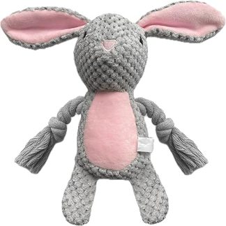 YUREMEEY Dog Toy, Cuddly Toy, Tug of War, Plush Dog Toy, Squeaky Dog Toys with Crinkle Paper, Interactive Stable Toy, for Puppies, Small, Medium Dogs, Rabbits