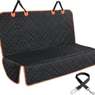 KYG Car Seat Cover, Dog Car Seat Cover for Back Seat with 1 Dog Seat Belt, Scratch-Resistant & Waterproof Dog Blanket, Car Rear Seat for Most Cars, Trucks, SUVs, 132 x 58 x 46 cm
