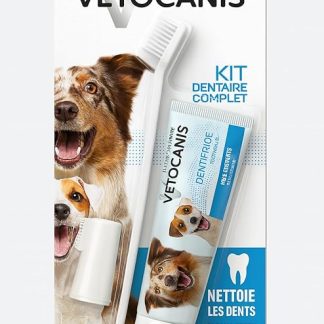 Vetocanis Bio00068 Dental Care Set for Dogs with Toothbrush, Toothpaste and Massage Brush, Biscuit Flavour, 1 Piece (Pack of 1)