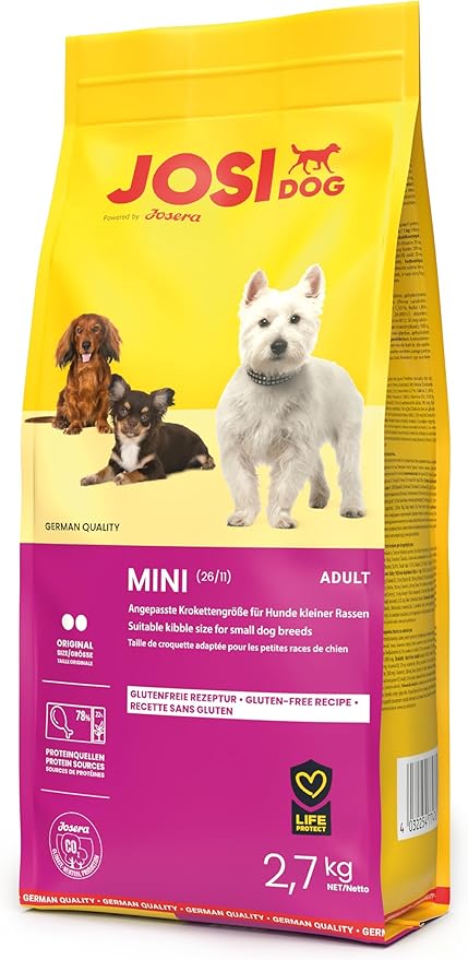 JosiDog Mini (1 x 2.7 kg) | Adult Mini | Premium Dry Food for Adult Small Dogs | with High-Quality Poultry Protein | Extra Small Croquettes | Powered by Josera | Dog Food | Pack of 1