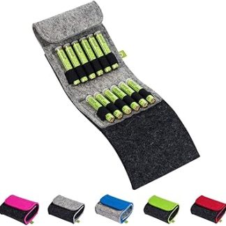 Homeopathic Pocket Pharmacy, Globules Bag Potency C30, Filled with 12 Globules Tubes (Glass), Handmade from Real Felt (Grey)