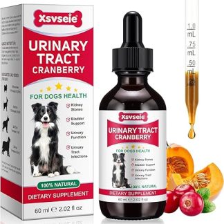 Dog Urinary Tract Infection Treatment, Natural Dog UTI Treatment Drops - Urinary Tract Support for Bladder Stones & Incontinence Relief, Cranberry Herbal Supplement for Kidney Health - 60 ml