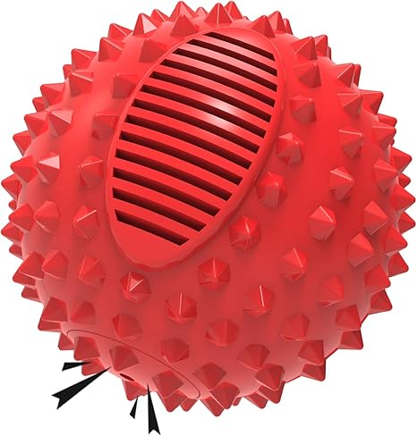 PETIZER Squeaky Dog Ball Toy for Aggressive Chewing Indestructible Durable Large Dogs with Spiked Ball Floating Rubber Toy for Medium Large Breeds