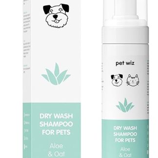 Dry Wash Shampoo for Pets - Soothing & Deodorising, Natural Ingredients, Quick Drying & No Rinsing Required (Aloe Vera and Oatmeal)