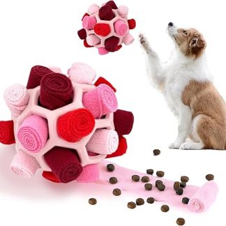 VidFair Snuffle Ball for Dogs Interactive Food Toy Training Natural Foraging Training Pet Puzzle Toy Dog Food Ball for Small Medium and Large Dogs