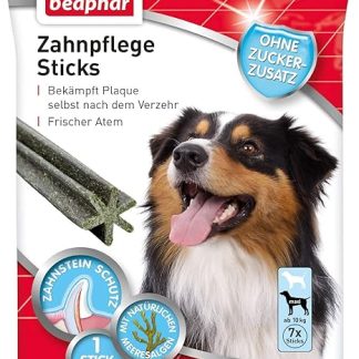 Beaphar Dental Care Sticks - For Large Dogs - Dental Care Snack - With Natural Seaweed - No Added Sugar - 7 Pieces, 182 g (Pack of 1)