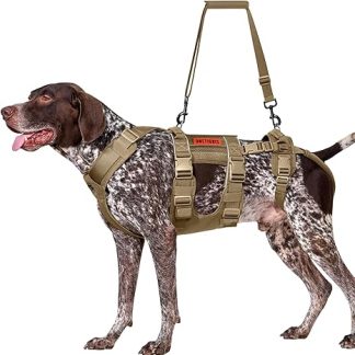 OneTigris SKYEWALKER Dog Harness, Adjustable Lifting Harness with 2 Handles for Support and Rehabilitation, Suitable for Medium and Large Dogs, Brown, L