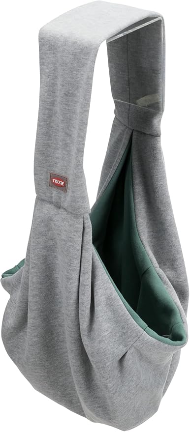 TRIXIE Soft Front Pocket, Carry Bag for Puppies and Small Dogs, Optimal Body Contact, Integrated Short Lead, Polyester Cotton, 22 x 20 x 60 cm, 28948
