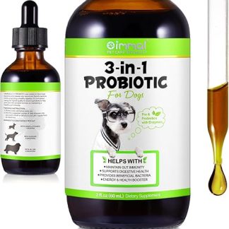 Probiotic for Dogs, 60 ml Probiotic Drops for Dogs, to Support Intestinal Health, Strengthen the Immune System, Relief of Gastrointestinal Discomfort (1 Bottle, Probiotics)