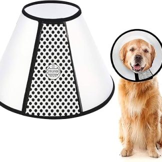 WYFCR Pet Cone Recovery, Large Dog Adjustable Elizabeth Recovery Protective Collar, Anti-Bite Leak Safety Neck Cover, for After Surgery Wound Healing, Trimming Nails, (Neck Circumference 43-49 cm)