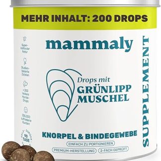 mammaly Green-Lipped Mussel Dog Joint Tablets – Approx. 200 Snacks for Dogs (340 g) – Can Make a Positive Contribution to Osteoarthritis – Alternative to Tablets, Capsules & Green-Lipped Mussel Powder