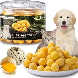 Freeze-Dried Quail Egg Yellow Cat Snacks Cat Treats, Crispy Quail Egg Yellow Cat Treats Dog Treats, Healthy Delicious Snacks for Cats Dogs Training (S, Quail)