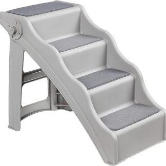 Amazon Basics Foldable Step for Dogs and Cats, Grey, 60.7 x 40.9 x 50.2 cm