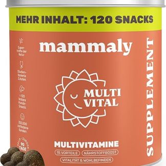 mammaly - 15 in 1 Multivitamin Complex for Dogs - Multi Vital 325g 110 Treats - Omega 3, Vitamin B, C, A, D3, E Snacks - Treats for Dogs - Supports Immune System, Vitality, Brain Function
