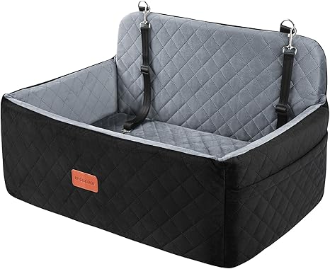 Dog Car Seat for Medium / Large Dogs, Dog Car Seat for Medium or 2 Small Dogs, Removable & Washable Dog Seat Car, Dog Bed Car for the Back Seat with 2 Safety Leads