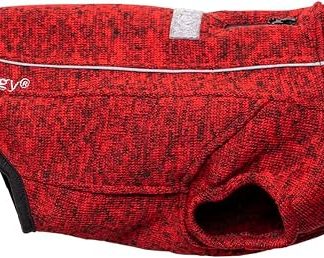 iEnergy OSC Insulating and Warm Outdoor Dog Jacket with Fleece Lining, Windproof, Ultra Light and Reflective Dog Coat, All-Season Dog Jumper, Red, S