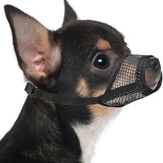Mayerzon Dog Muzzle, Soft Mesh Muzzles for Small Medium Large Dogs Chihuahua Poodle Husky Labrador, Breathable Dog Muzzle for Biting Chewing Grooming, Allow Panting Drinking. XXS