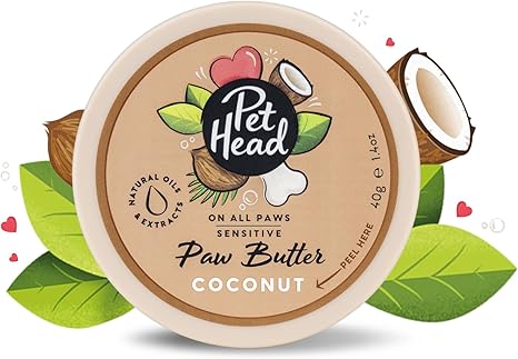 Pet Head On All Paws Coconut Paw Butter Moisturising Balm for Dog Paws Soothes and Nourishes Paws and Noses Professional Care Gentle Formula for Dogs and Puppies 40 g