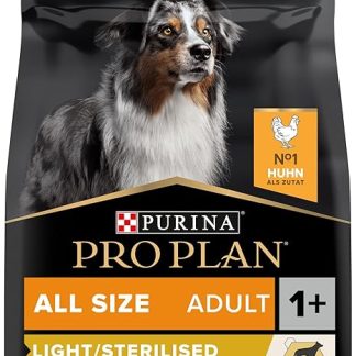 Purina Pro Plan All Sizes Adult Light Or Sterilised with Optiweight Dry Dog Food Rich in Chicken, 14 kg