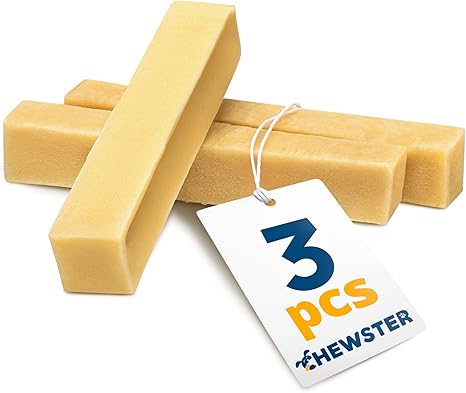CHEWSTER Cheese Sticks - Chew Cheese Dog Bones - Chew Chew Cheese for Dogs - Long Chewing Fun Made of Natural Milk - Natural Cheese Chew Bones (210 g, M, Pack of 3)