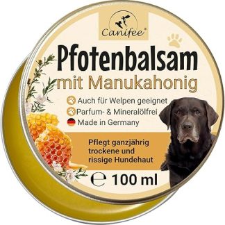 Canifee - Paw Balm Dog with Manuka Honey 100 ml Tin Fragrance-Free Mineral Oil-Free The Ideal Dog Paw Care for Summer and Winter