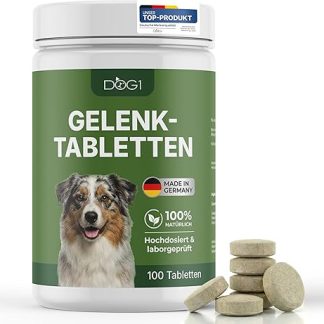 dog1 Joint Tablets Dog with Green-Lipped Mussel & Glucosamine - Made in Germany - Natural Remedy for Dog Osteoarthritis - Joint Powder for Dogs - Developed by Veterinarians - 120 Tablets