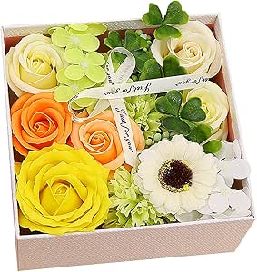 predolo Soap Rose Essential Oil Floral Soap Scented Flowers Luxury Valentine's Day Gift for Women Mom Birthday Anniversary Green