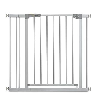 Hauck Stop N Safe 2 Stair Safety Gate, Door Safety Gate Incl. 9 cm Extension, for Widths 84–89 cm, No Drilling, One-Handed Opening, Opens in Both Directions, Metal, Grey