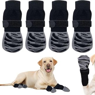 BSITSSS 2 Pairs of Dog Shoes, Paw Protection, Non-Slip Dog Socks, Dog Shoes with Adjustable Straps, Paw Protection, Dog Injury, Shoe Dog for Indoor and Outdoor Use