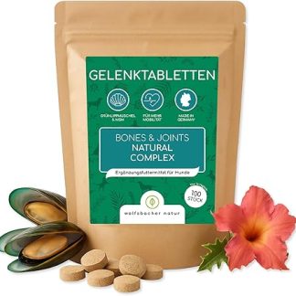 Joint Tablets for Dogs with Green-Lipped Mussel, Pack of 100, Made in Germany, Highly Concentrated, Easy to Feed, High Acceptance, Devil's Claw, MSM and Glucosamine