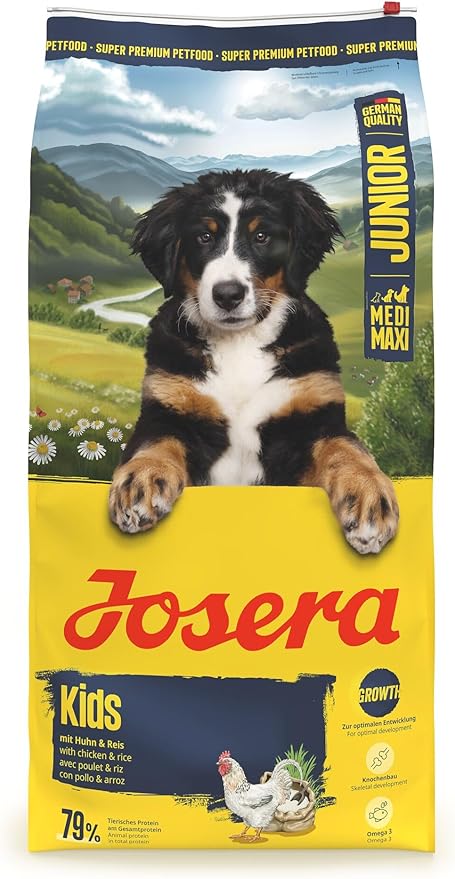 JOSERA Junior Kids Chicken & Rice (1 x 12.5 kg) | Premium Dry Food for Growing Larger Dogs | for Rearing & Optimal Care for Larger Puppies from the 6th Week of Life | Gluten Free | Pack of 1
