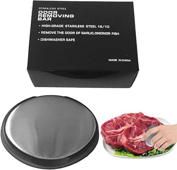 Steel Soap - Effective Odour Remover for Kitchen | Deodorising Metal Soap for Eliminating Unpleasant Odours of Garlic Onions, Reusable Kitchen Aid for Sinks Household