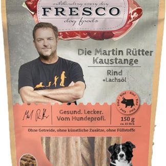 Fresco Martin Rütter Chew Stick Beef & Salmon Oil | 150 g | Supplementary Food Snack for Dogs | To Support Chewing Drive & Dental Care | Valuable Omega-3 Fatty Acids