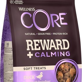 Wellness CORE Reward+ Calming 170g, Duck & Chamomile - Gentle Dog Treats for All Dog Breeds, Grain-Free, Natural, Hypoallergenic, High-Protein, High Meat, Soothing Support