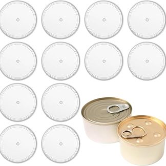 LXUEJIE Pack of 12 Can Lids, 400 g, Lid for Cans, Washable Can Lids, Dog Food, Can Closure, Dog Food for Food Storage, Pet Food Cans (75 mm)