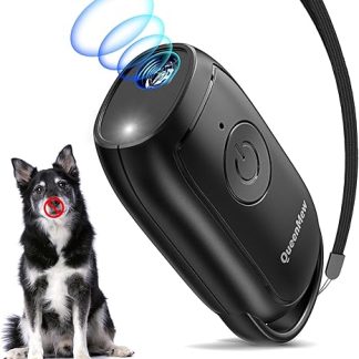 Queenmew Anti Bark Device Dogs, Portable Anti-Bark Ultrasonic Device, Powerful Dog Barking Stop, Antibarking Device for Dogs with LED, Anti Bark Device Indoor, Outdoor for Small Large Dogs
