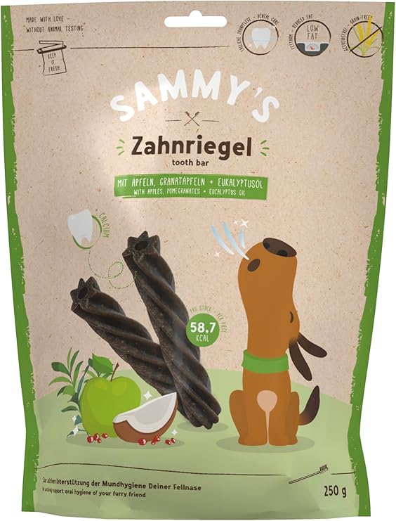 Sammy's Timing Lock | Delicious Scented Chew Bar for Dogs | To Support Oral Hygiene | Grain Free | Natural | Low Fat | 1 x 250 g