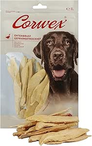 Corwex Duck Breast Freeze-Dried (10 x 50 g), Whole Pieces, Grain-Free & Low Fat, Freeze-Dried Dog Snack with 100% Duck Meat