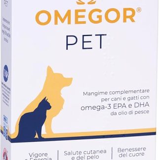 OMEGOR Pet Omega 3 for Dogs and Cats with EPA and DHA from Purified Fish Oil - 60 Capsules Omega3 IFOS Certified for the Health of Your Pet's Coat and Joints