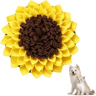 MmotZsb Schnüffelteppich Hund, Schnüffelmatte Hund Mit Sonnenblumen-Design, 38x38 cm, Ideal Für Langsame Fütterung, Intelligenzspielzeug Und Stressabbau Bei Hunden